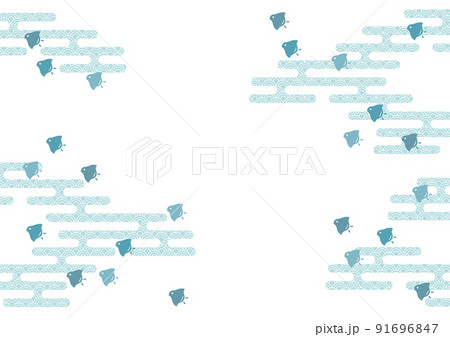 千鳥とエ霞 和柄 イラスト フレーム 千鳥とエ霞 和柄 イラスト フレーム 91696847