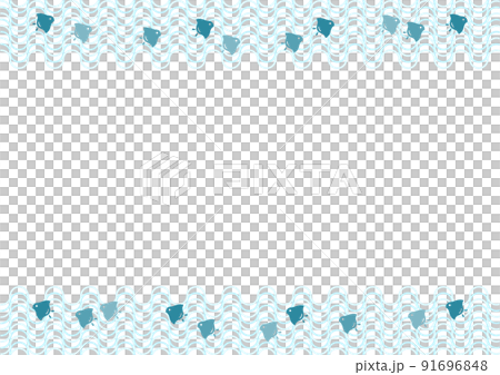 千鳥と波曲線 和柄 イラスト フレーム 千鳥と波曲線 和柄 イラスト フレーム 91696848