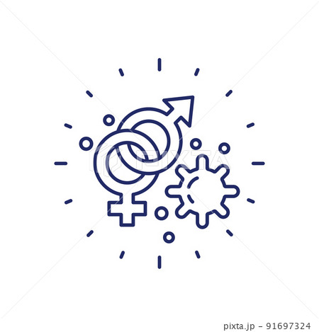 Sexual transmitted disease, STD line icon Sexual transmitted disease, STD line icon 91697324