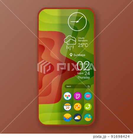 realistic smartphone user interface widget elegant theme design 91698424