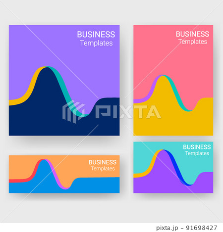 wave cover design business templates for print 91698427