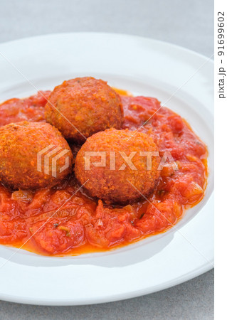 Fish balls on the plate Fish balls on the plate 91699602