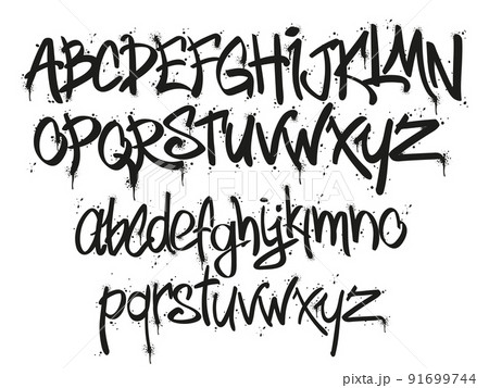 Graffiti tags marker font. Street art letteringのイラスト素材