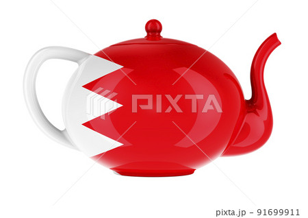 Teapot with Bahraini flag, 3D rendering Teapot with Bahraini flag, 3D rendering 91699911