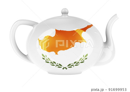 Teapot with Cypriot flag, 3D rendering Teapot with Cypriot flag, 3D rendering 91699953