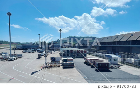 Ground Handling services, Cargo containers wait for loaded into an airliner at Phuket International Airport. 91700733