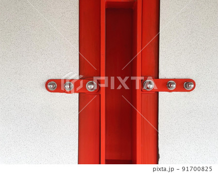 Joints of instant walls on building construction site. 91700825