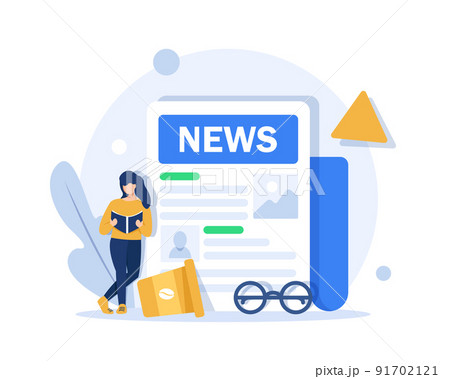 Fake News Landing Page Template,News page concept with people 91702121