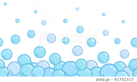 Soap bubbles pattern. Repeated horizontal foam decoration. Soap bubbles wallpaper. Vector Soap bubbles pattern. Repeated horizontal foam decoration. Soap bubbles wallpaper. Vector 91702317