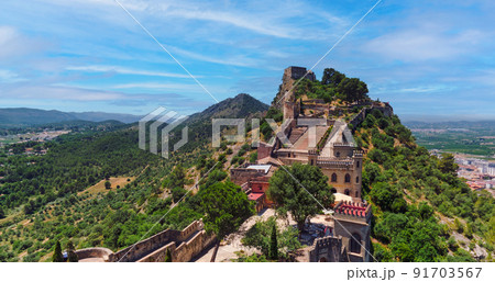 Picturesque view to spanish Xativa Castle. Spain 91703567