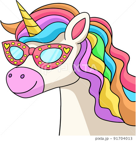 Unicorn Wearing Sunglasses Cartoon Clipart Unicorn Wearing Sunglasses Cartoon Clipart 91704013