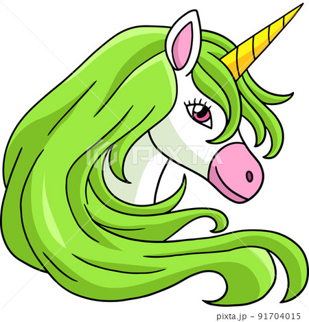 Unicorn Head Cartoon Colored Clipart  91704015