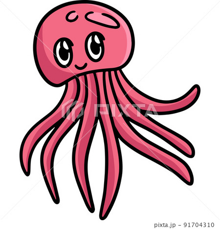 Jelly Fish Cartoon Colored Clipart Illustration 91704310