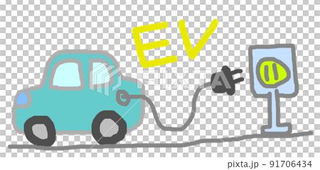 使用充電設施為電動汽車充電的插圖 91706434