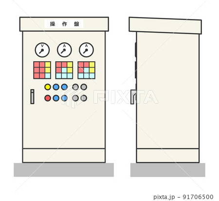 機械設備などを操作する操作盤のイラスト 91706500