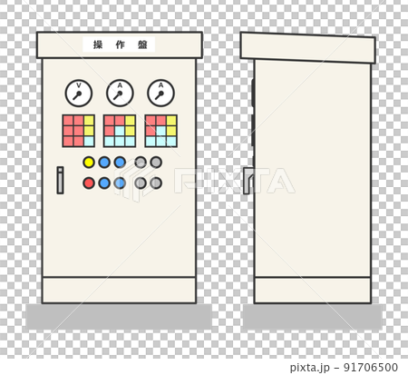 機械設備などを操作する操作盤のイラスト 91706500