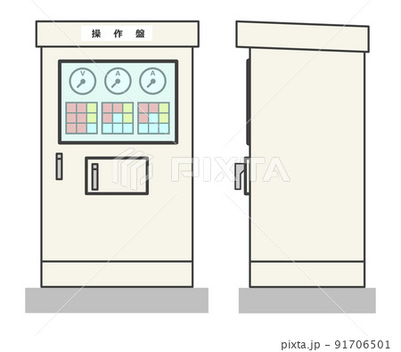機械設備などを操作する操作盤のイラスト 91706501