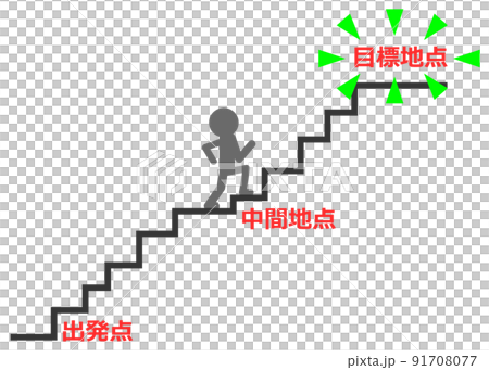 目標を目指して努力する人物のイラスト 91708077