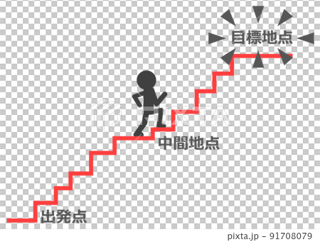 目標を目指して努力する人物のイラスト 91708079