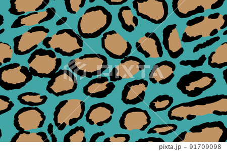 Abstract modern leopard seamless pattern. Animals trendy background. Color decorative vector stock illustration for print, card, postcard, fabric, textile. Modern ornament of stylized skin 91709098