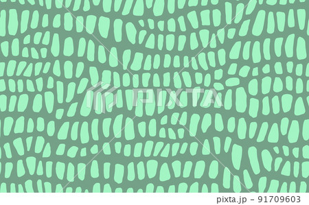 Abstract modern crocodile leather seamless pattern. Animals trendy background. Green decorative vector illustration for print, fabric, textile. Modern ornament of stylized alligator skin 91709603