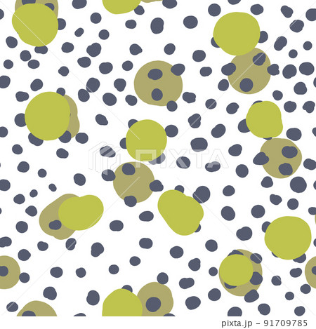 Abstract hand drown polka dots background. White dotted seamless pattern with color circles. Template design for invitation, poster, card, flyer, textile, fabric Abstract hand drown polka dots background. White dotted seamless pattern with color circles. Template design for invitation, poster, card, flyer, textile, fabric 91709785
