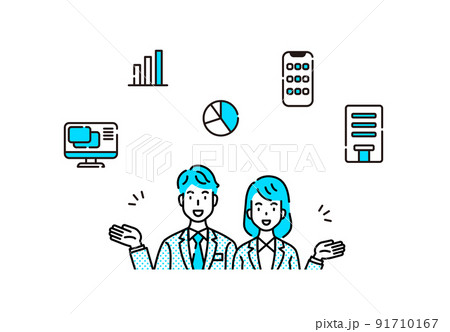 ビジネス　人物　イラスト 91710167