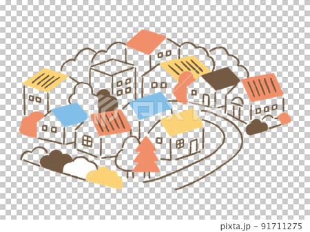 以雪松樹為標誌的住宅區_color 91711275