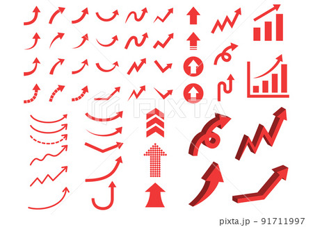 上昇系の矢印セット 91711997