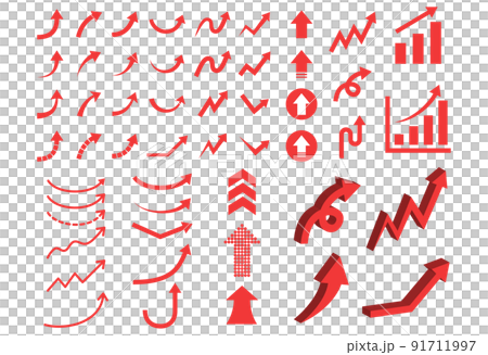 上昇系の矢印セット 91711997