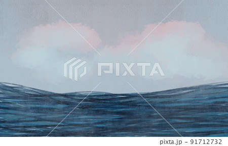 海と空 曇りのイラスト素材 [91712732] - PIXTA
