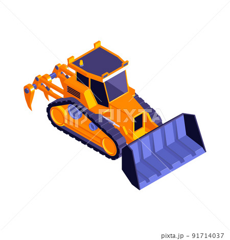 Bulldozer Road Construction Composition 91714037