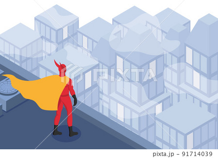 Superhero Isometric Composition 91714039