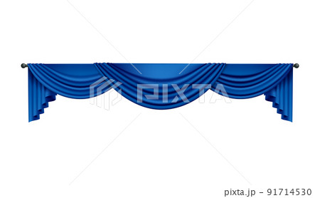 Blue Folded Curtains Composition Blue Folded Curtains Composition 91714530