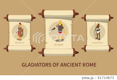 Roman Gladiators Isometric Poster 91714673