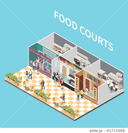 Food Court Isometric View 91715068