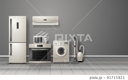 Household Appliances Realistic Composition 91715821