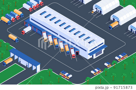 Logistics Warehousing Isometric View 91715873