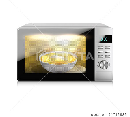 Microwave Oven Realistic Composition 91715885