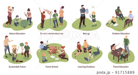 Nature Education Isometric Concept 91715889