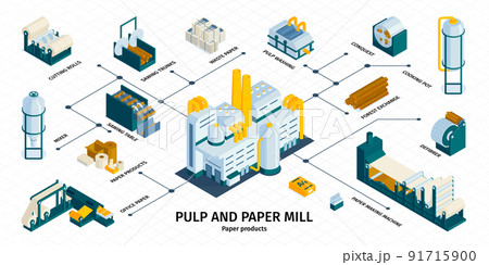 Paper Mill Pulp Infographics 91715900