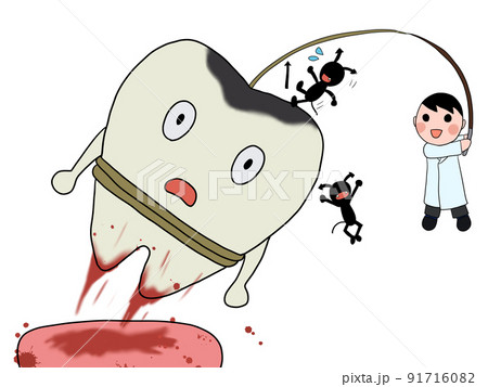 抜歯（男性医師・血・虫歯・バイ菌） 91716082