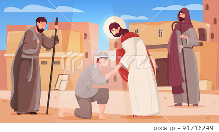 Jesus Flat Illustration 91716249