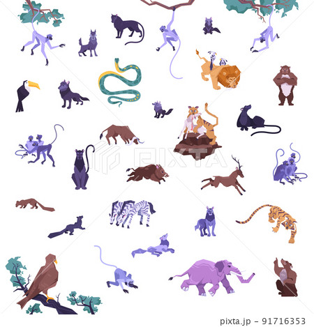 Jungle Animals Icon Set 91716353