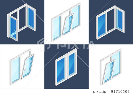 Windows Installation Isometric Design Concept Windows Installation Isometric Design Concept 91716502