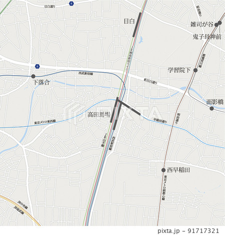 高田馬場駅の半径1キロ地図_文字あり 91717321