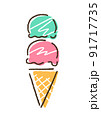 かわいいポップなアイスクリームのイラスト 91717735