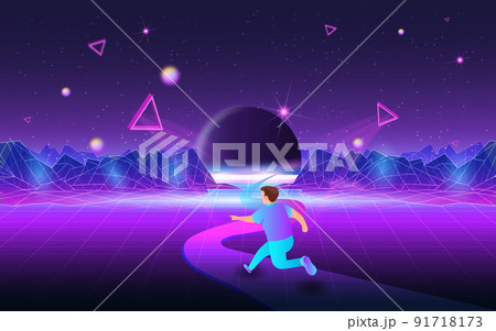 Concept of Future digital technology metaverse, colorful background. Vector illustration eps10 Concept of Future digital technology metaverse, colorful background. Vector illustration eps10 91718173