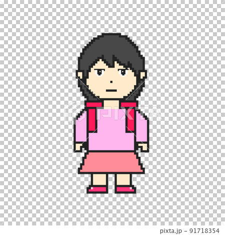 ドット絵の真顔な小学生女子 91718354