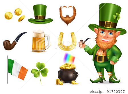 Saint Patrick Day Realistic Set 91720397